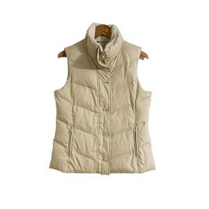 Banana Republic Tan Down Puffer Sleeveless Vest, Small